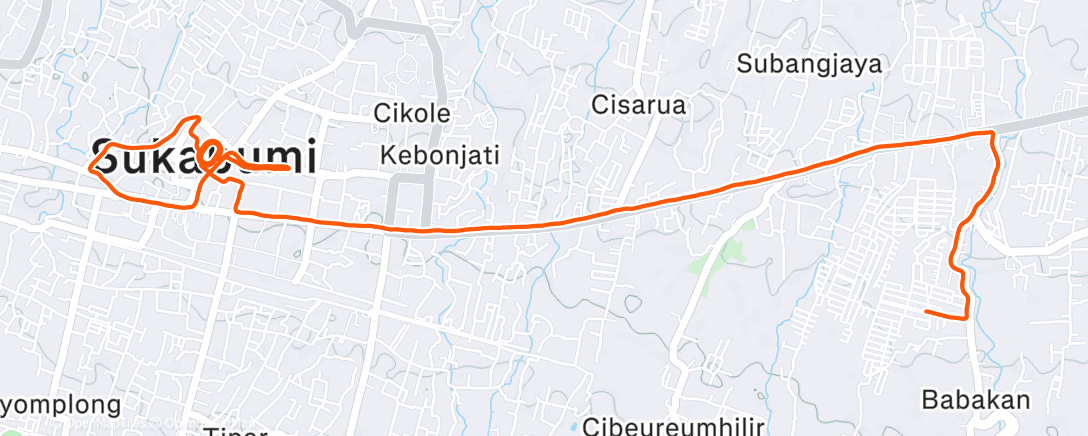 Map of the activity, Morning Run