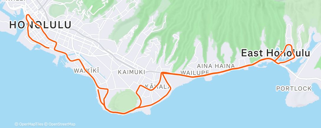 Map of the activity, Honolulu Marathon