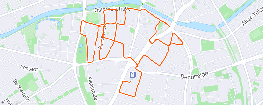 Map of the activity, every single street