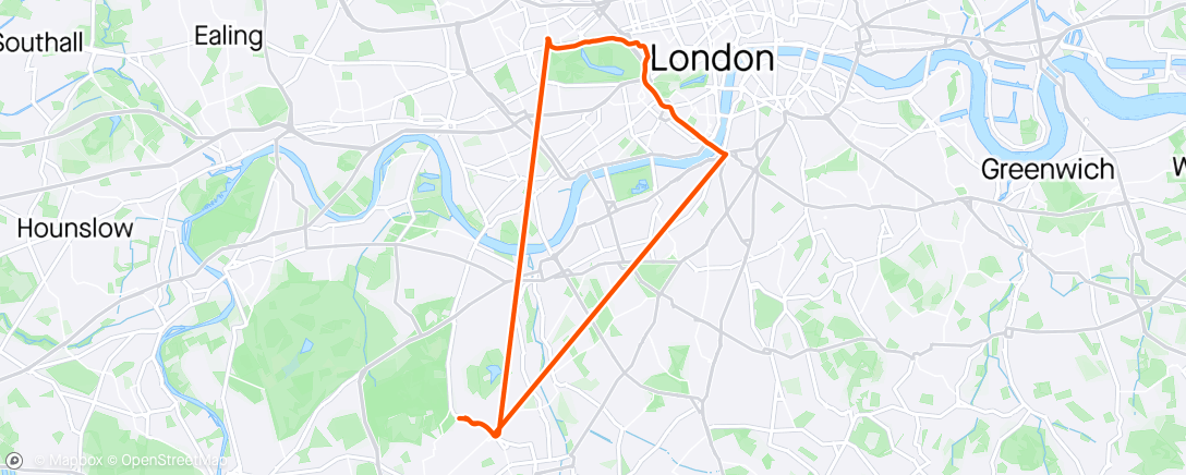 Map of the activity, London - Run - Runmeter