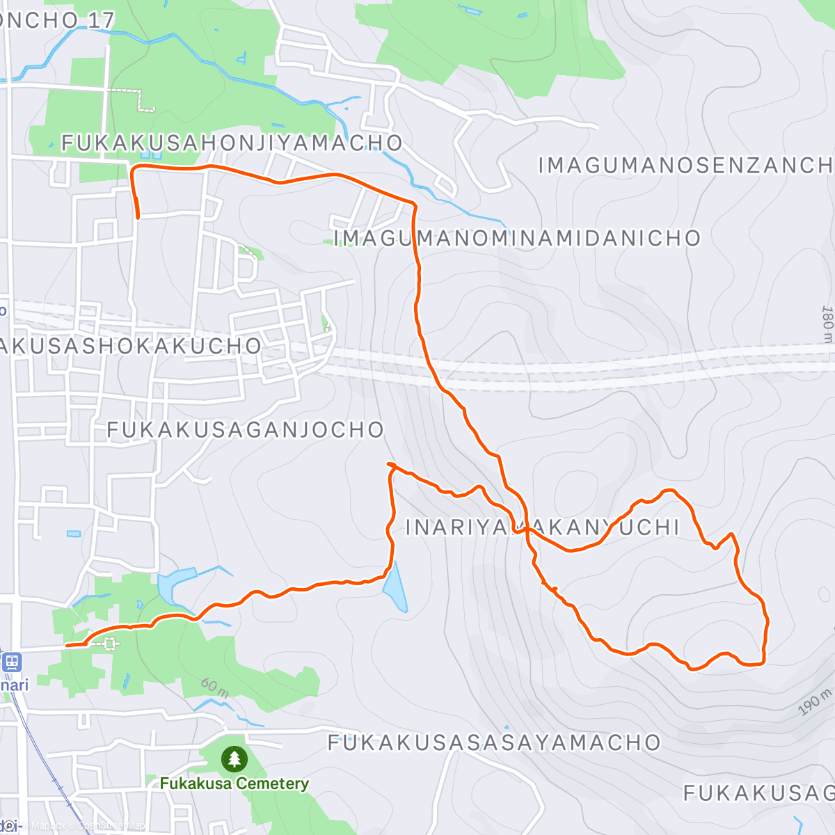 Map of the activity, Mt. Inari