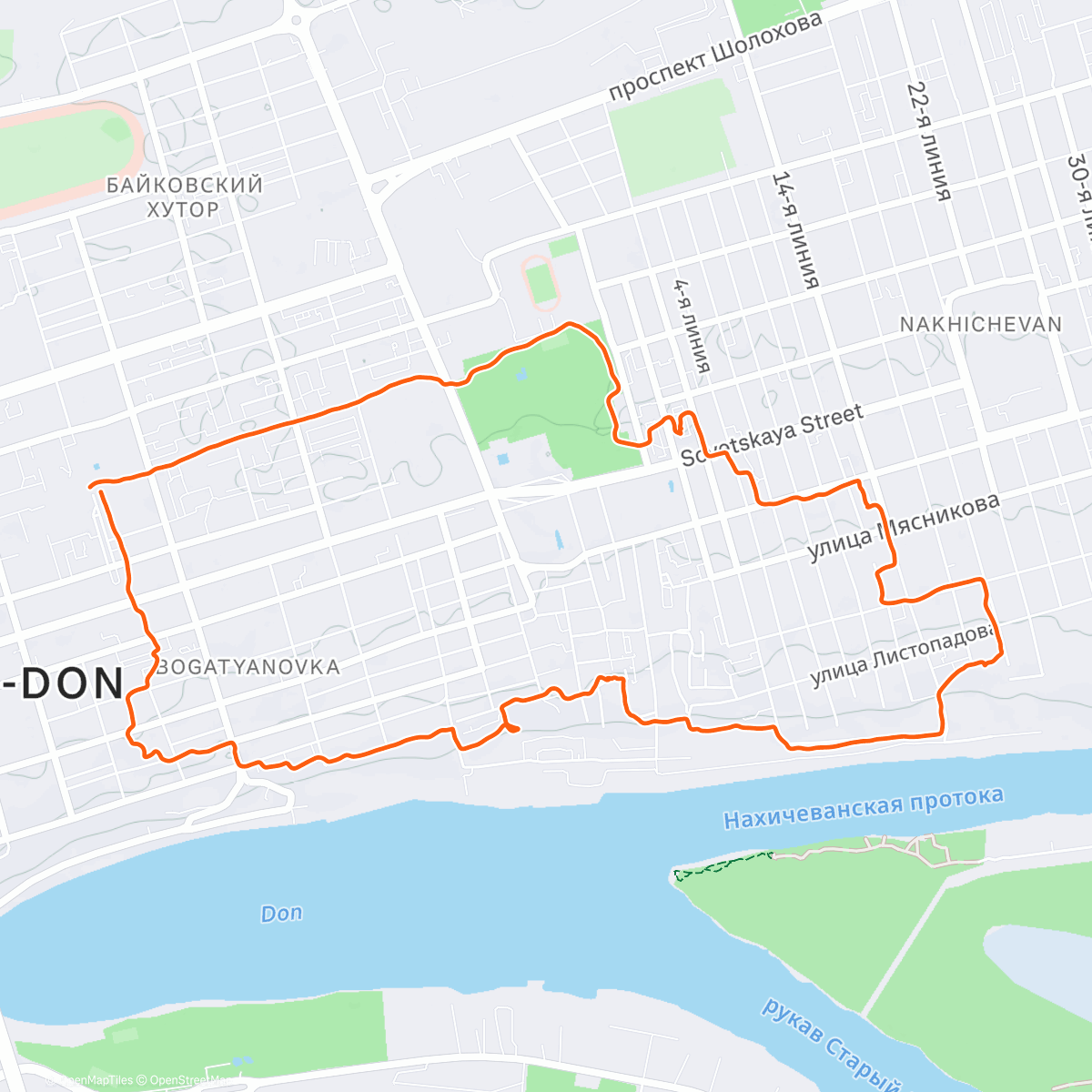 Map of the activity, Бегограмовскими маршрутами