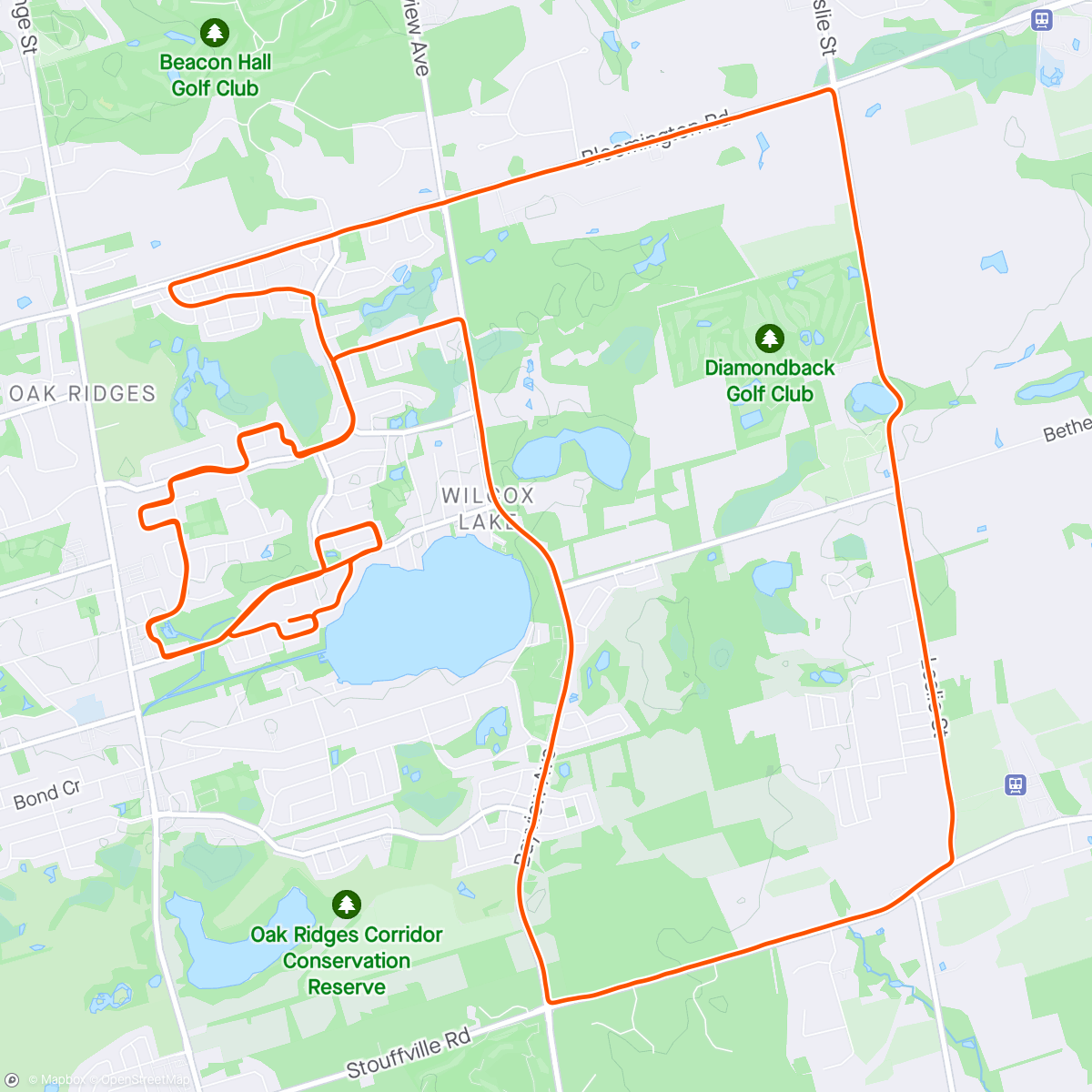 Map of the activity, Tuesday Afternoon Ride