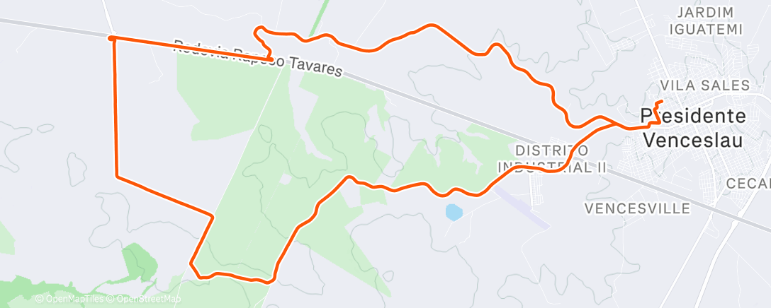 Map of the activity, Pedalada da tarde