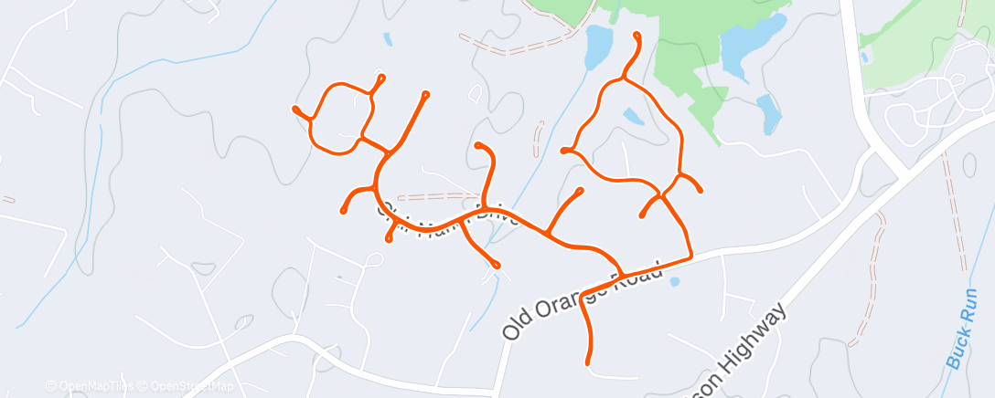 Map of the activity, Afternoon Run