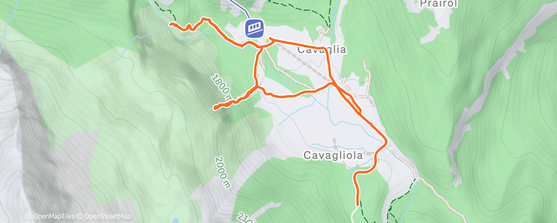 Map of the activity, Sessione di trail running mattutina