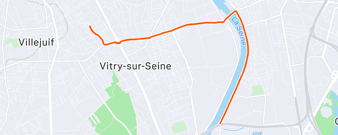 Map of the activity, Afternoon Run