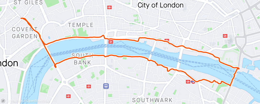 Map of the activity, Thames jog ‘nd jump