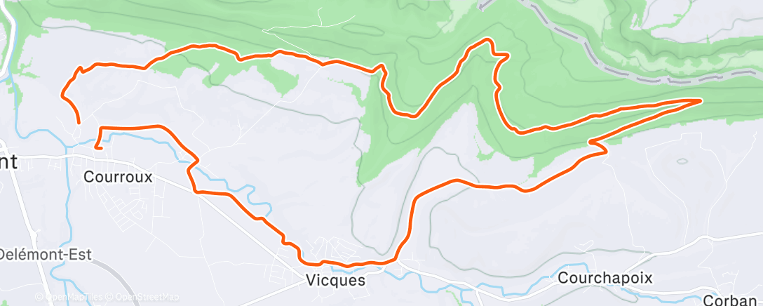 Map of the activity, Sortie VTT dans l'après-midi