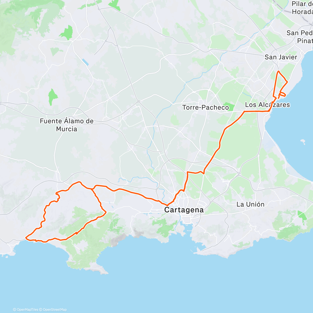 Map of the activity, Bicicleta por la mañana