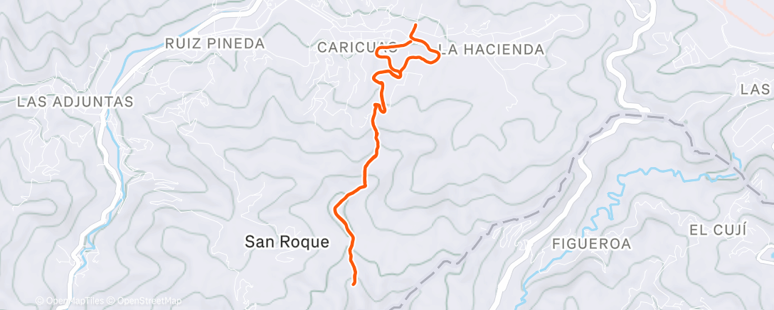 Map of the activity, Carrera de montaña vespertina