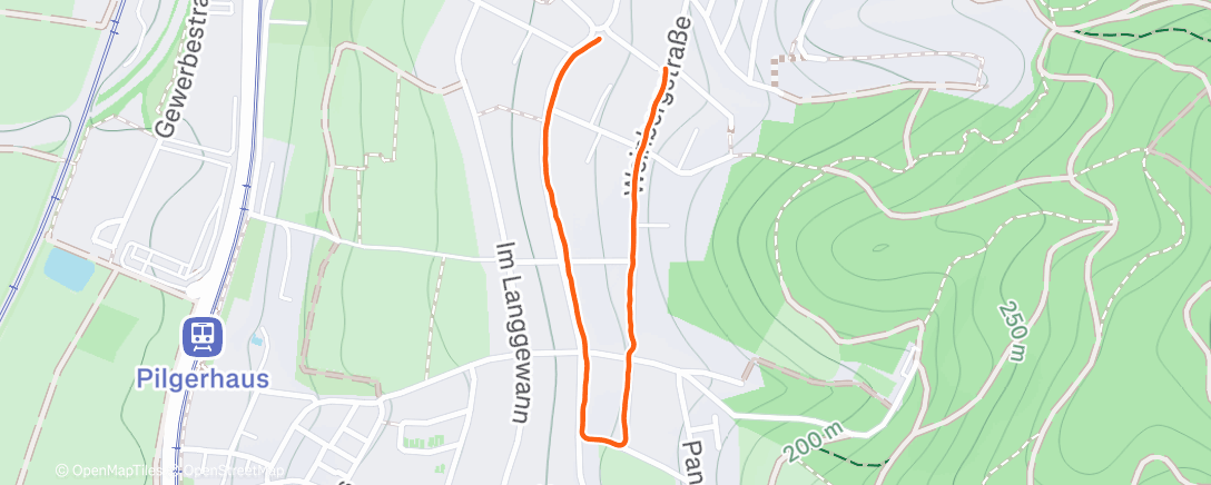 Map of the activity, Lauf am Nachmittag