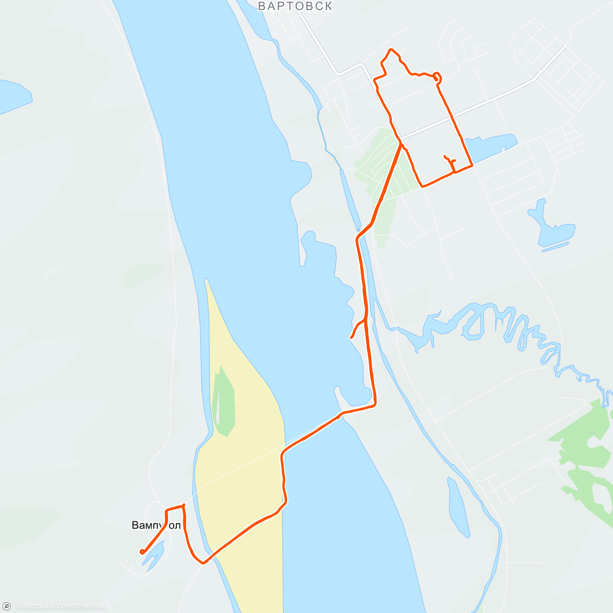 Map of the activity, Полуденный забег