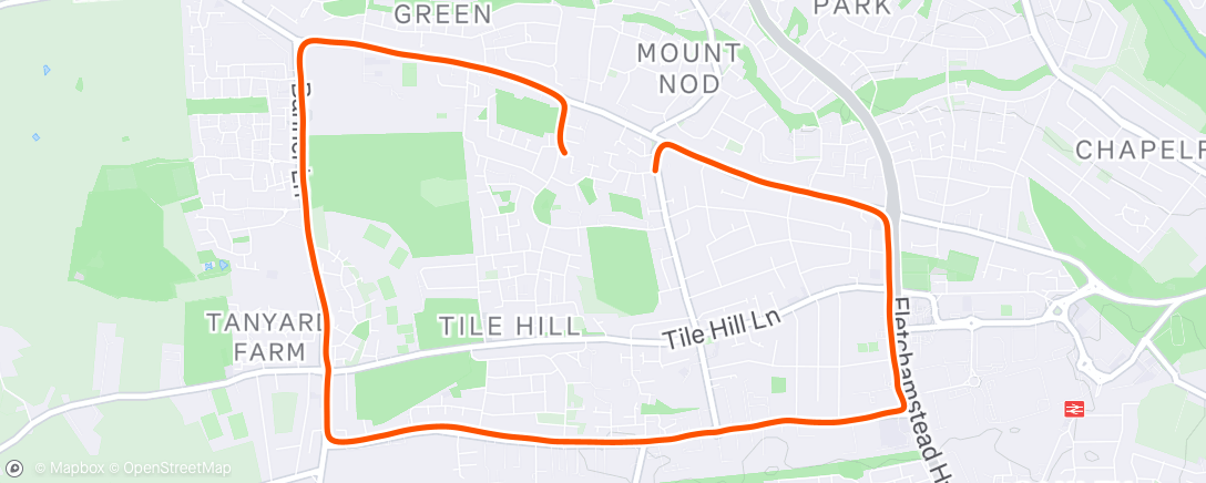 Map of the activity, Pre-tea run