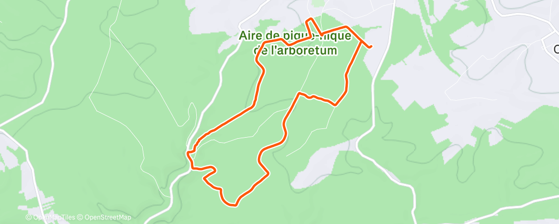 Map of the activity, Course à pied dans l'après-midi