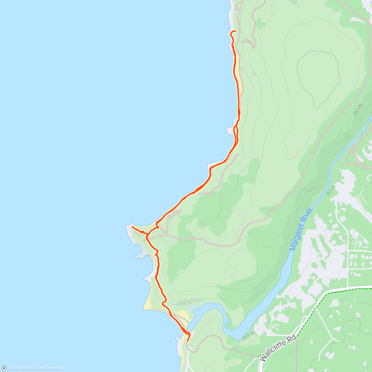 Map of the activity, Cape to Cape Hike