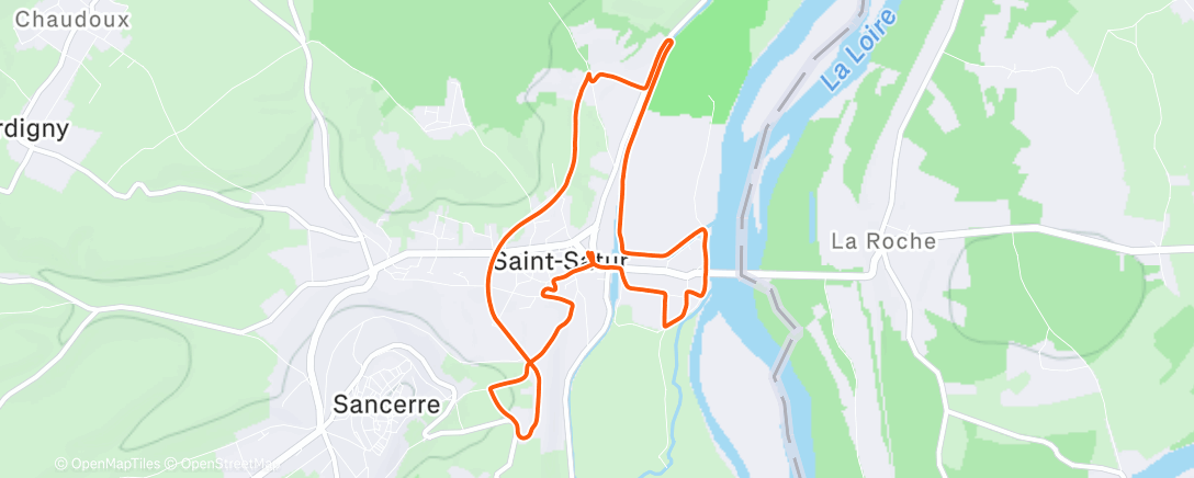Map of the activity, Sancerre Running