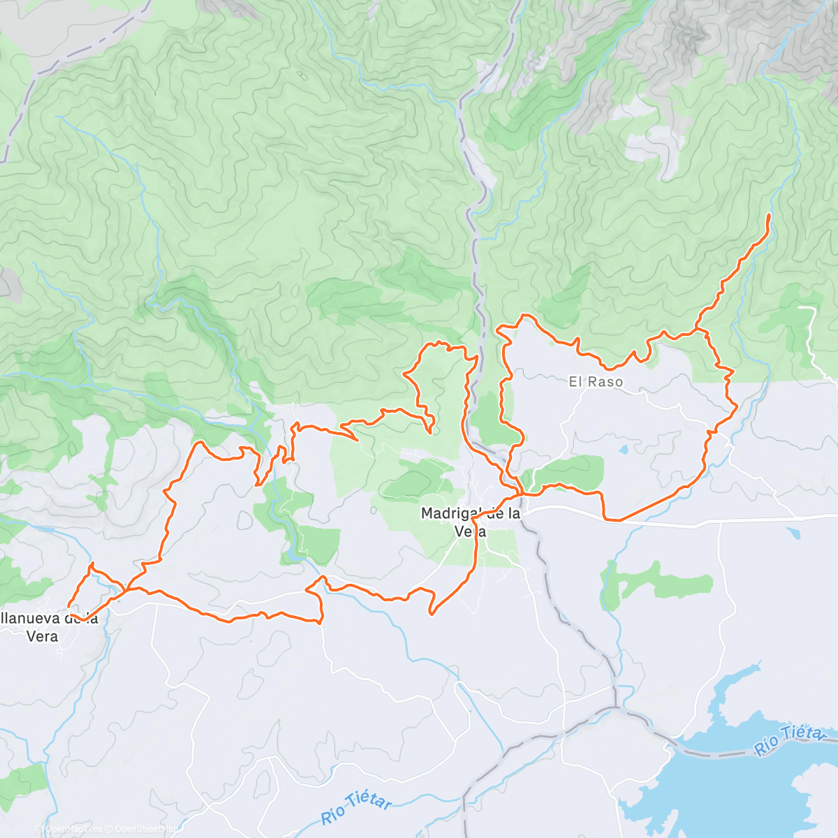 Map of the activity, La cueva del oso de la vera
