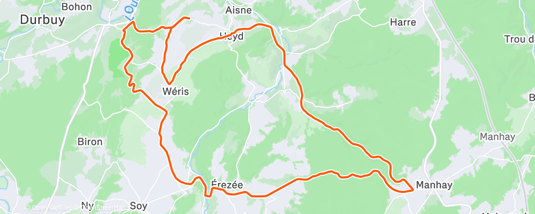 Map of the activity, Afternoon Ride