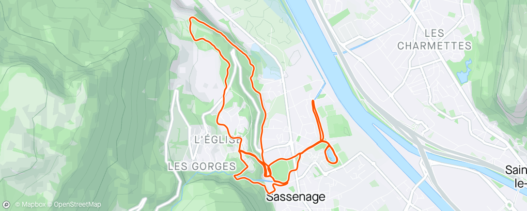 Карта физической активности (Croix Clet - Carrière de Sassenage - Fête de la Nature - Marché du Bourg - Furon)