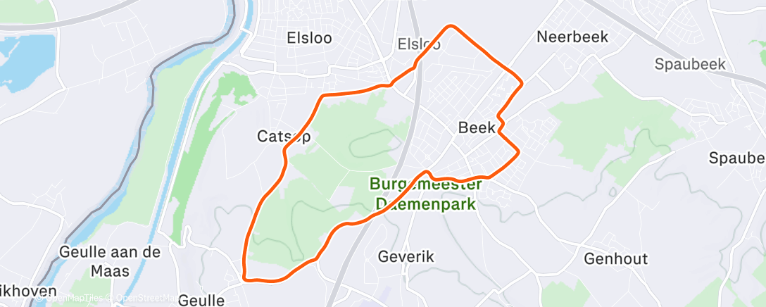 Map of the activity, Namiddagloop