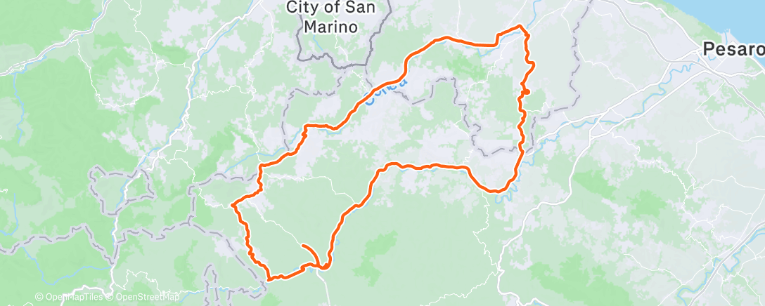Map of the activity, Pedalata mattutina