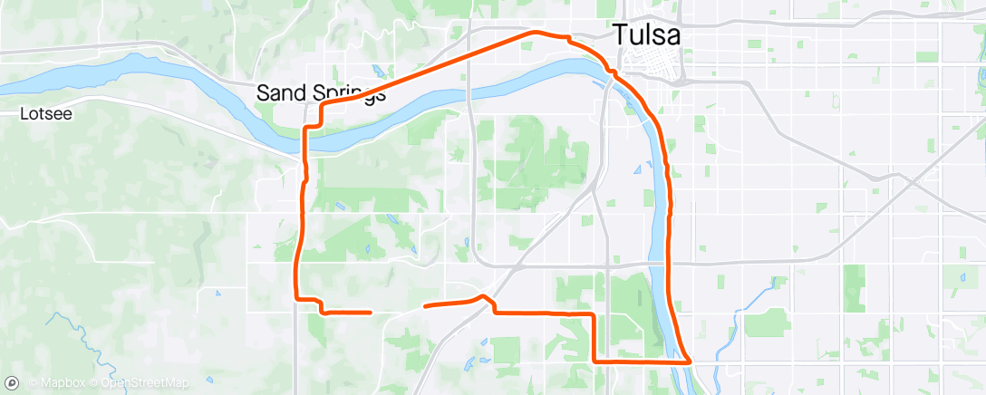 Map of the activity, Sand Springs/Tulsa loop