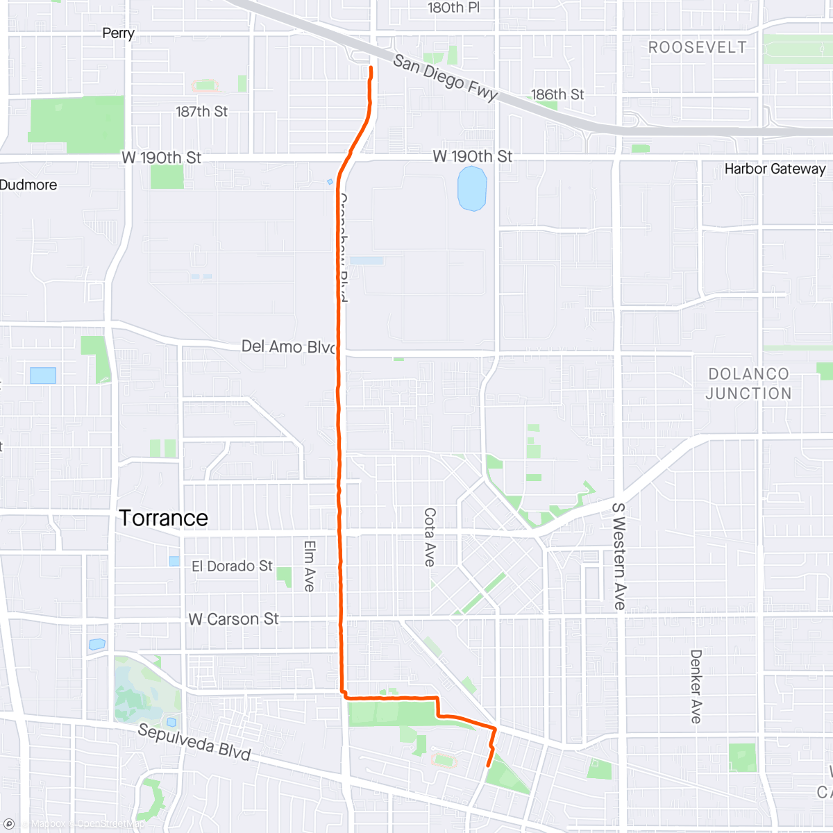 Map of the activity, Bike Shop Walk/Run