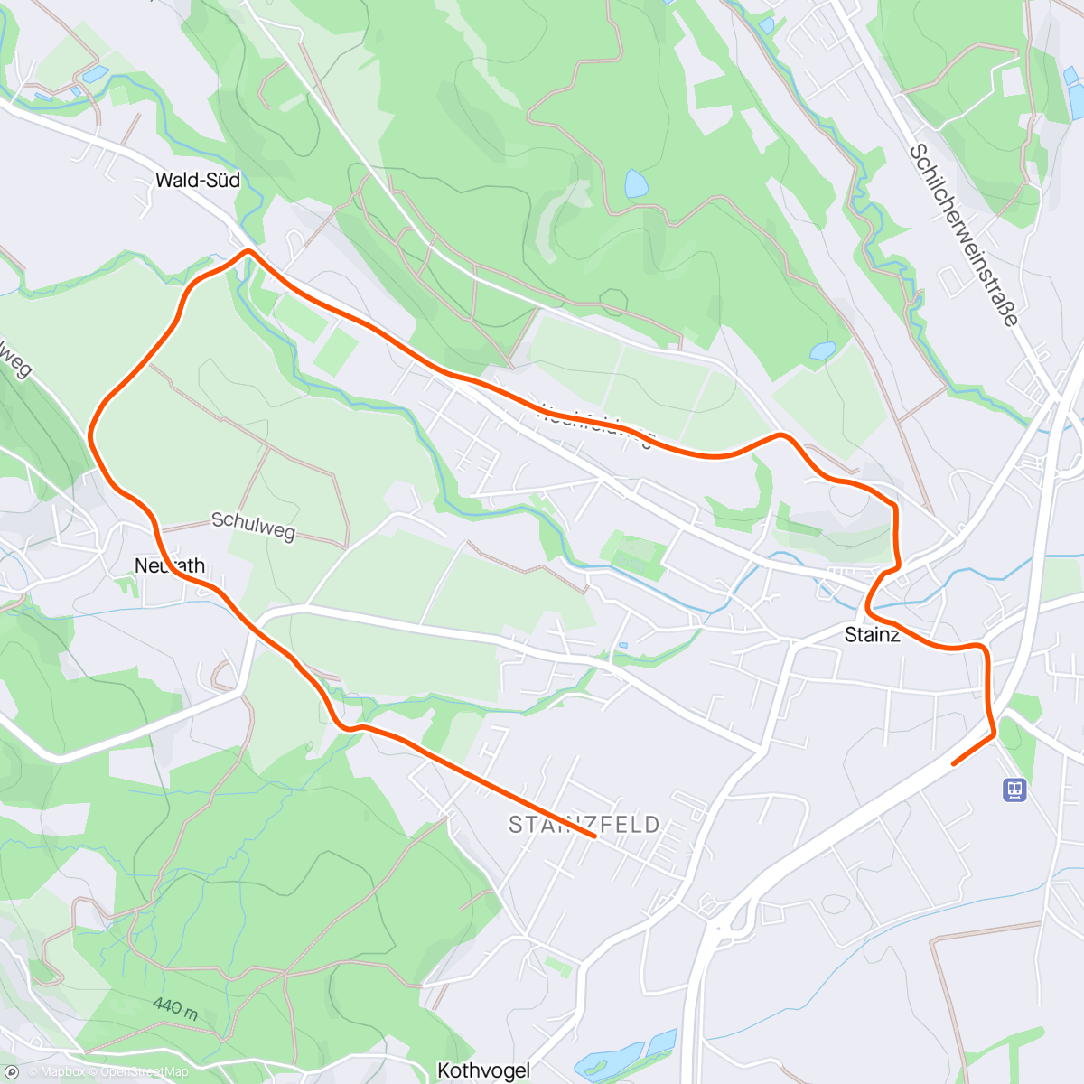 Map of the activity, Morning Run (mit den neuen Brooks Adrenaline GTS 23 und der Wadenverletzung)