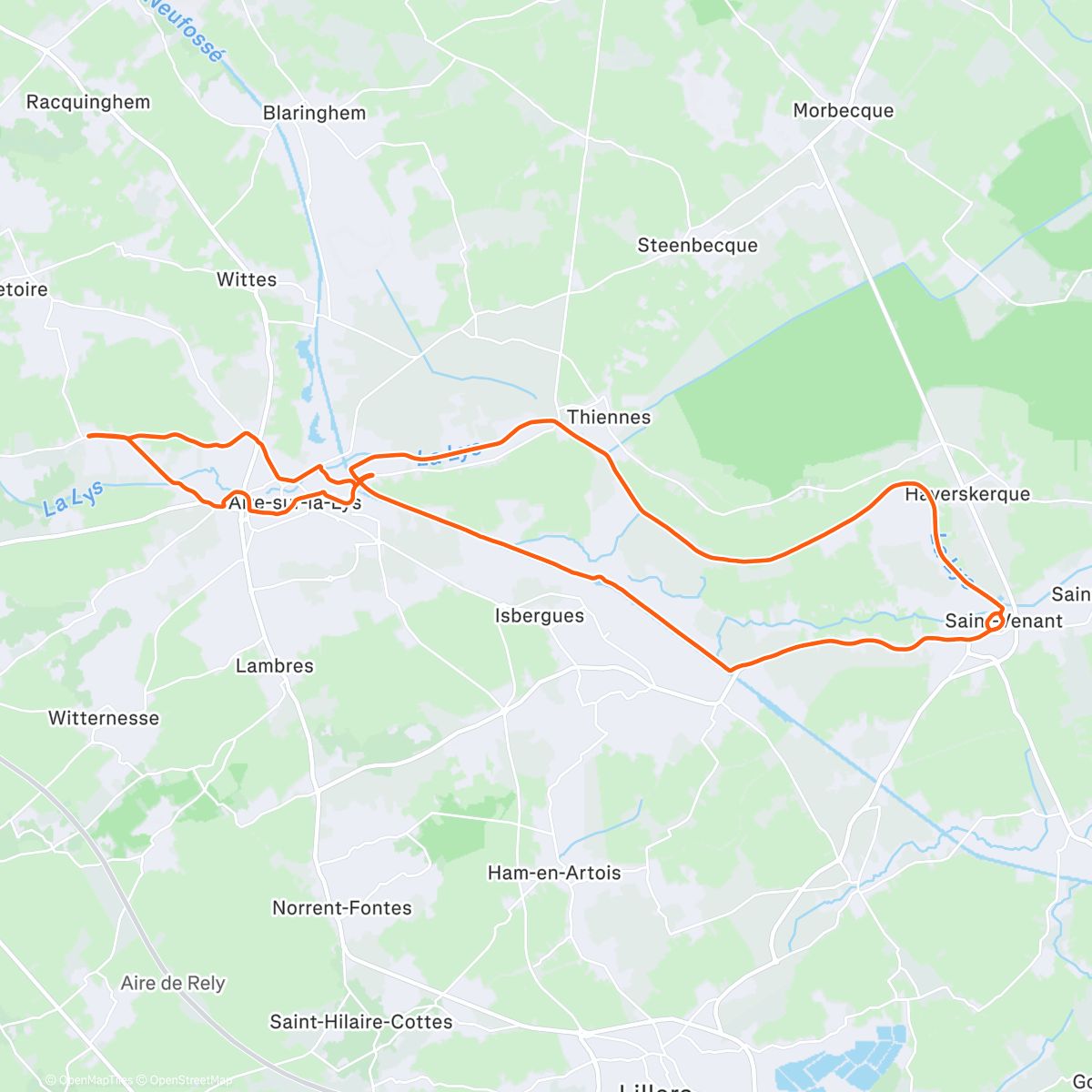 Map of the activity, Gravel dans l'après-midi