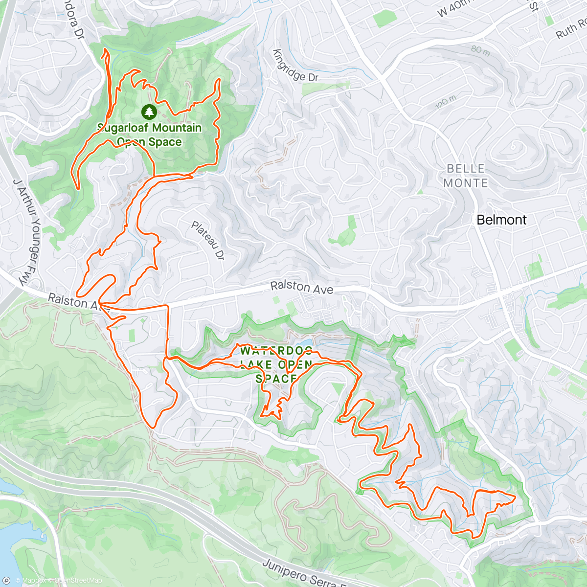 Map of the activity, Birthday ride