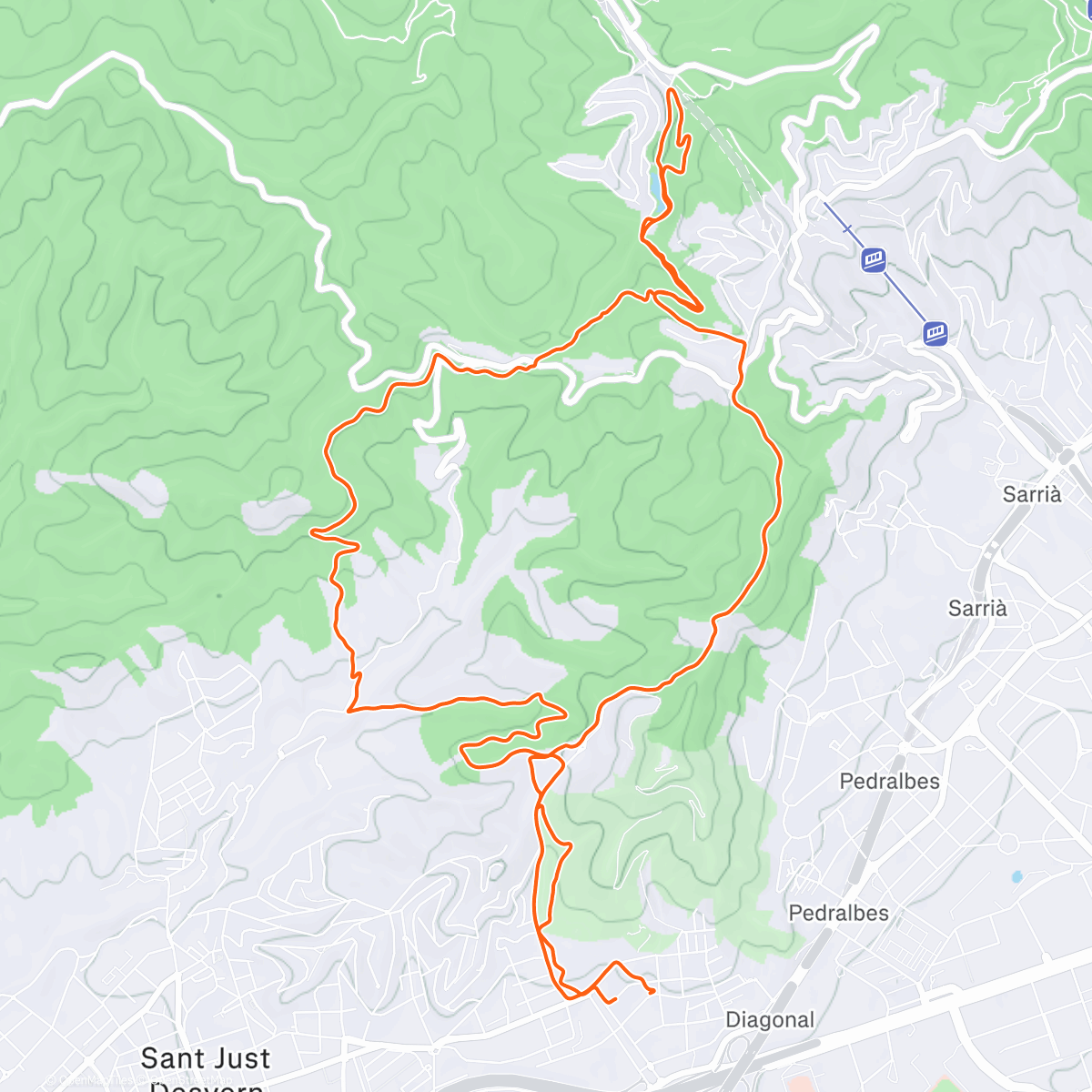Map of the activity, Lunch Trail Run