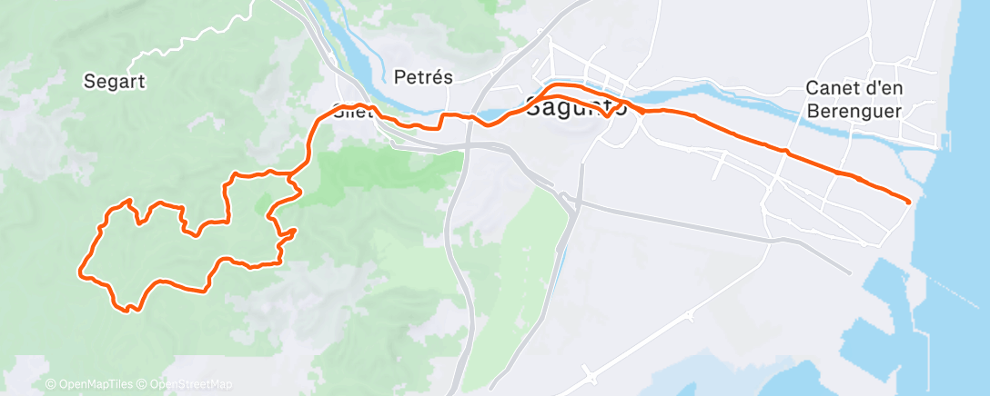 Map of the activity, Bicicleta por la mañana