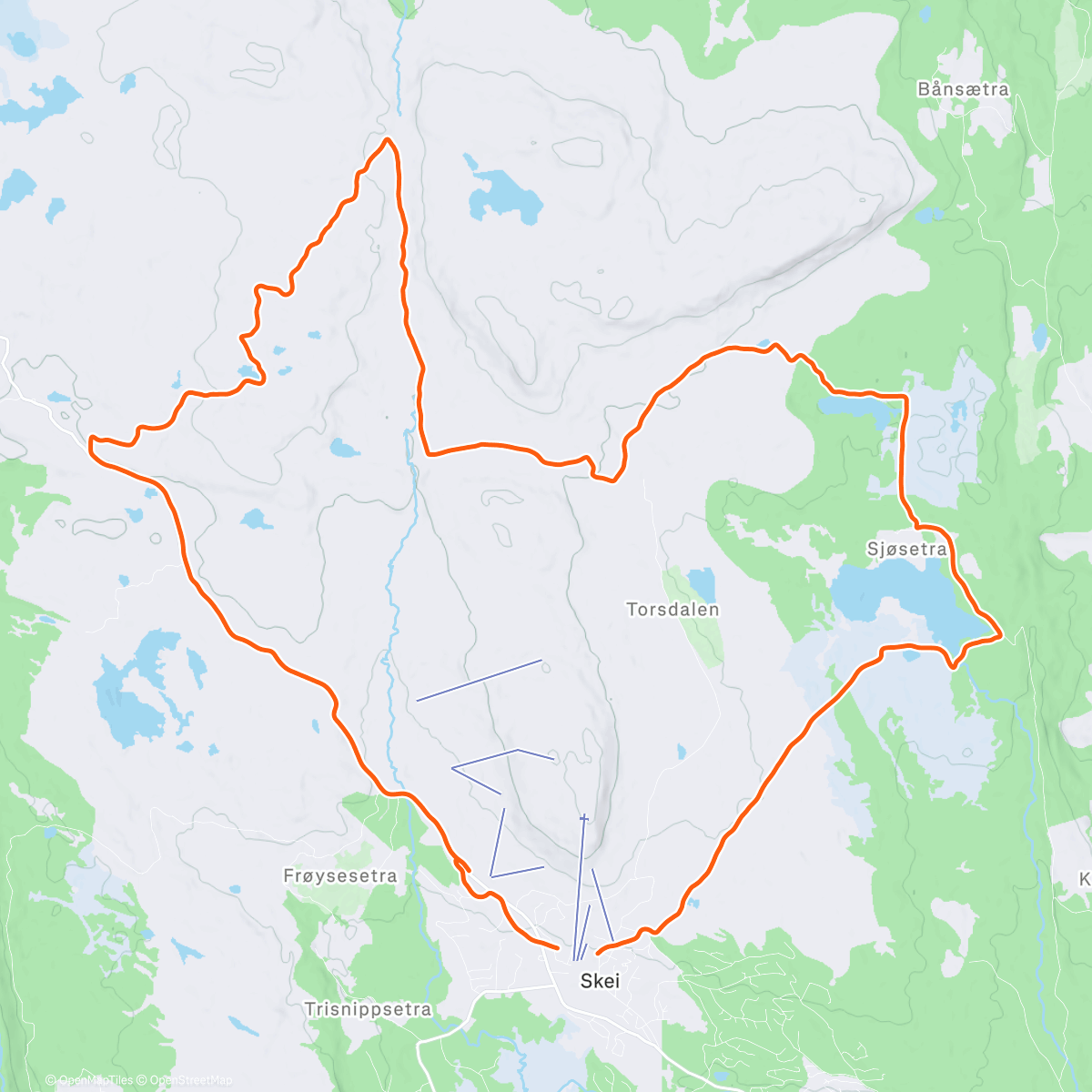Map of the activity, Skitur m Johan✨