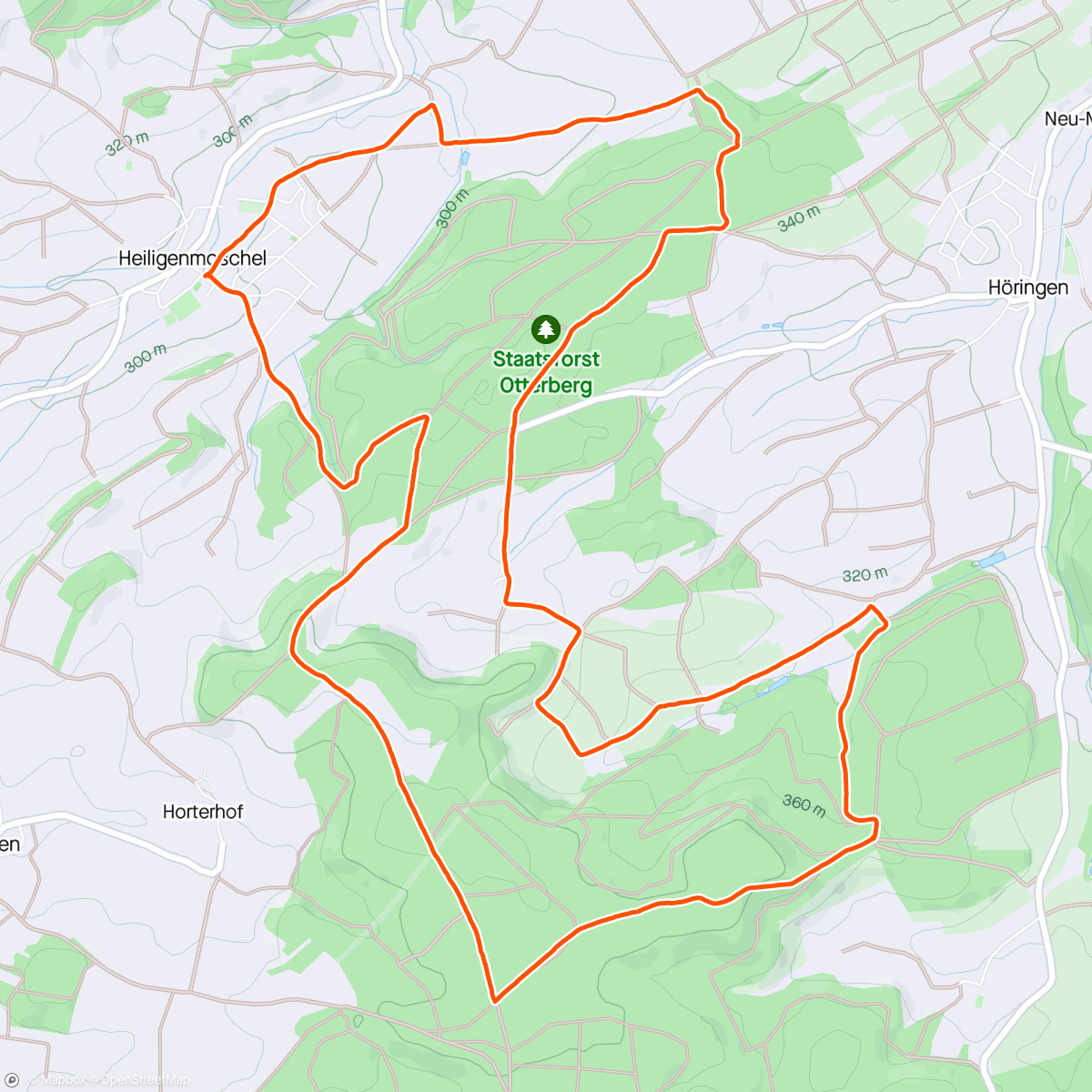 Map of the activity, Heiligenmoschel  /  Moschellauf - Walking
