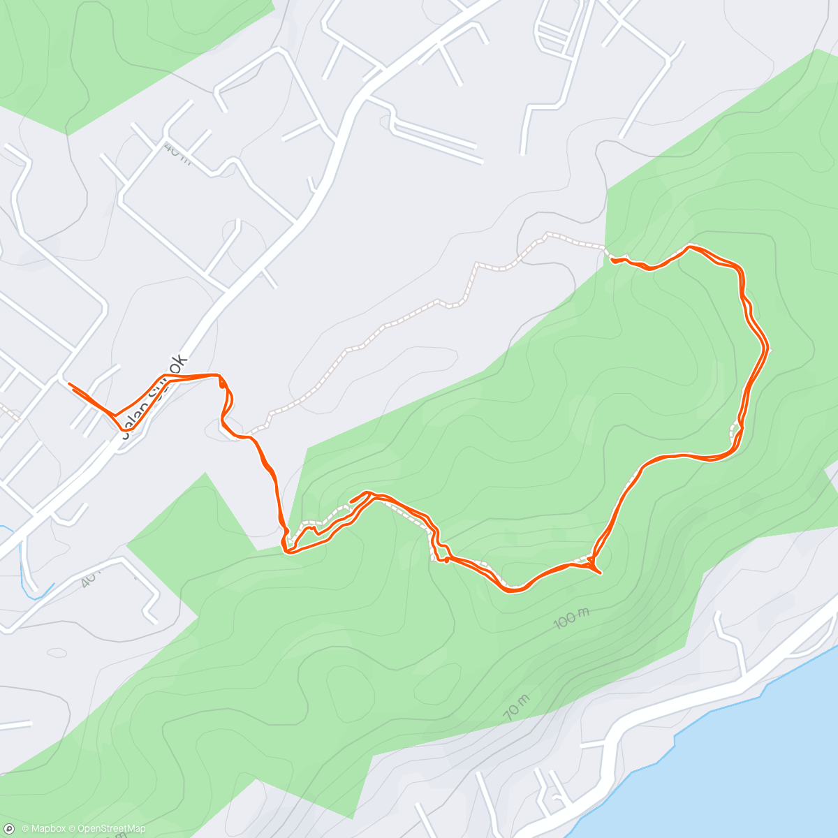 Mapa de la actividad, Evening hike