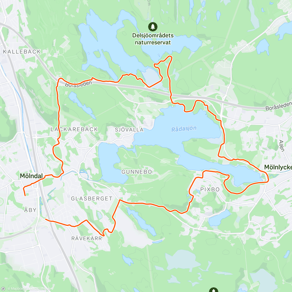 Map of the activity, Evening Run