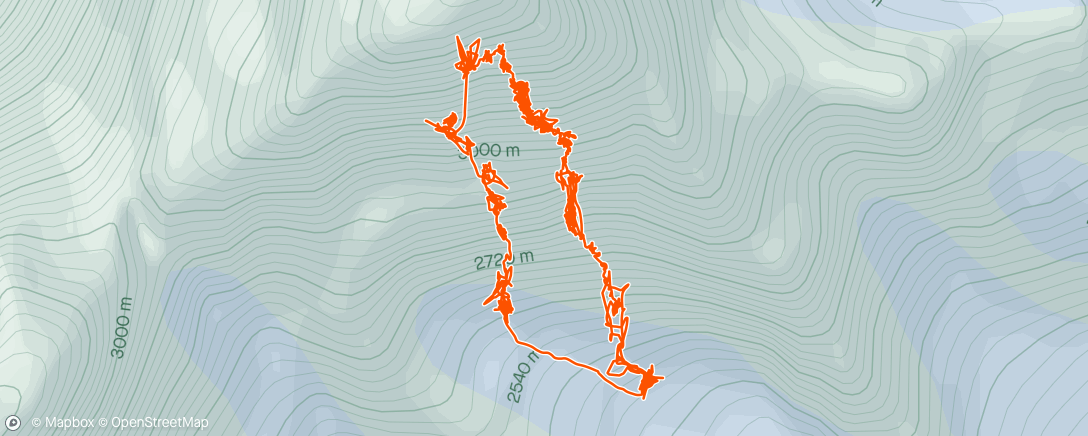 Map of the activity, attempt on a new route on mt. providence ✨