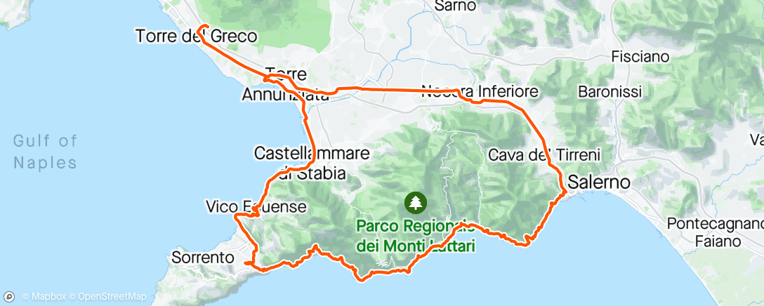 Map of the activity, Costiera Amalfitana