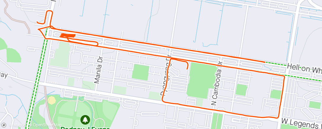 Map of the activity, Sprints + easy miles