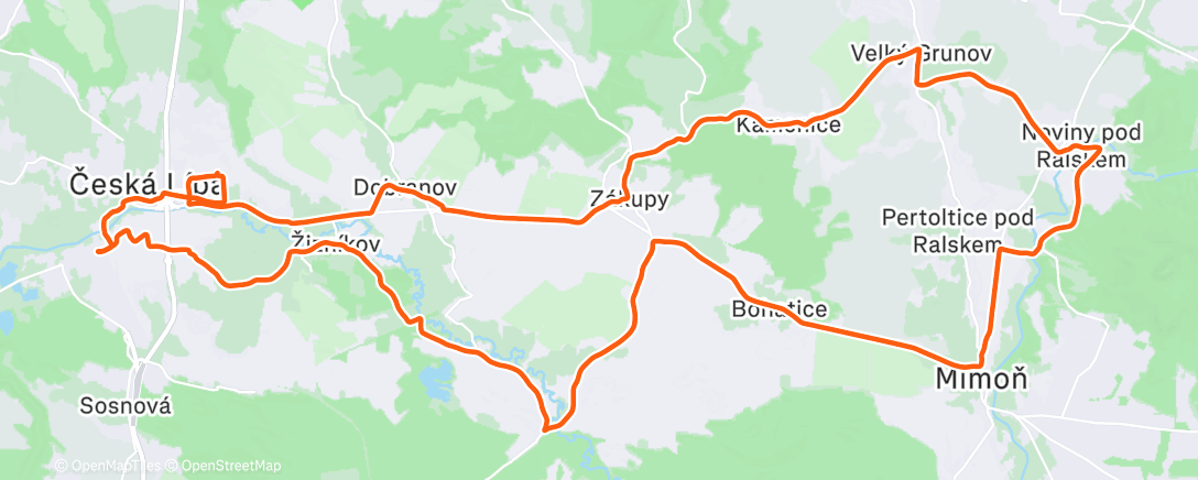 Map of the activity, Afternoon Ride