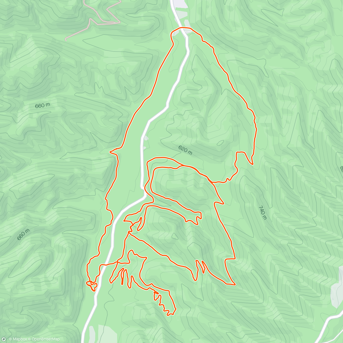 Map of the activity, Wednesday night ride