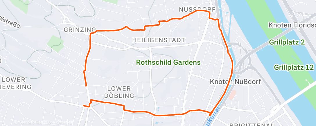 Map of the activity, Night Run 🌙