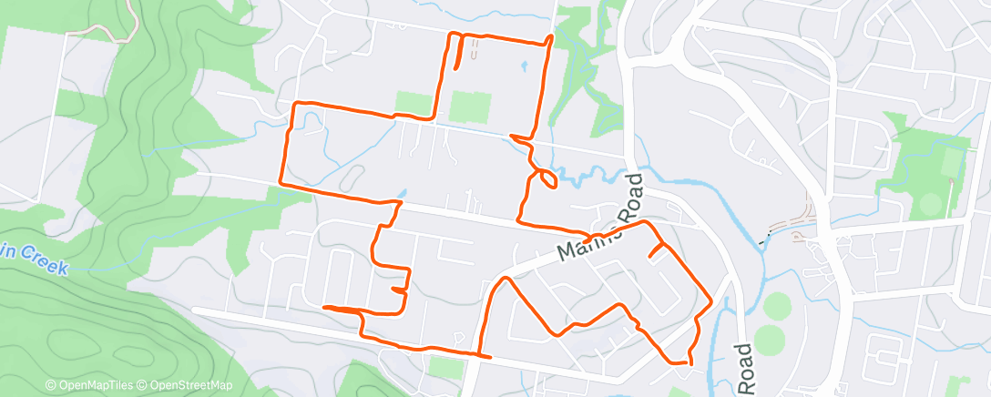 Map of the activity, Morning Run