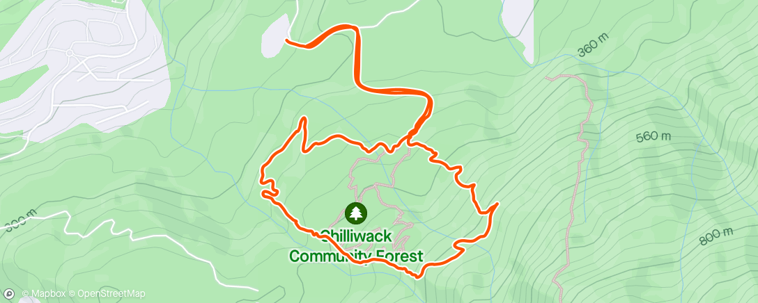 Map of the activity, Chilliwack community forest.