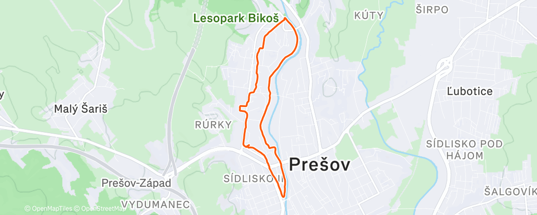 Map of the activity, Evening Walk