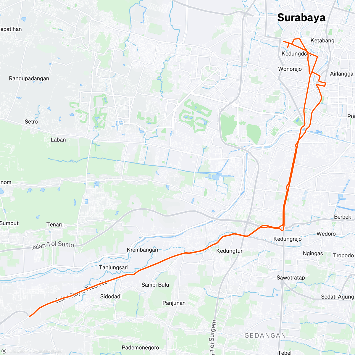 Mapa de la actividad, Krian Sunday