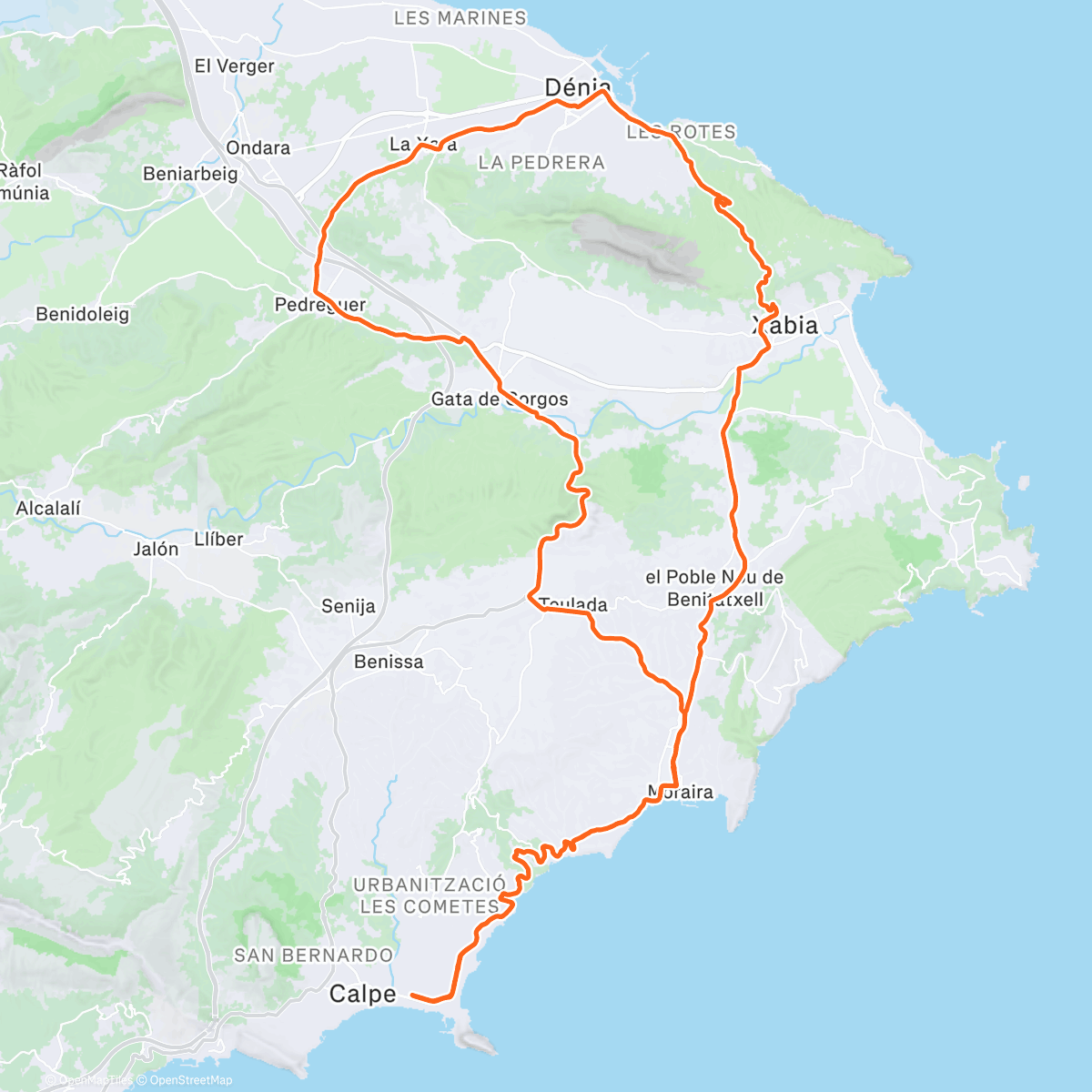 Map of the activity, Surcoté la météo à Calpe Beach