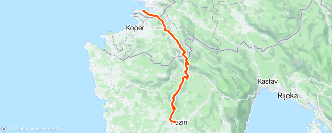 Mapa da atividade, Istria sui Pedali-Da Pisino a Muggia