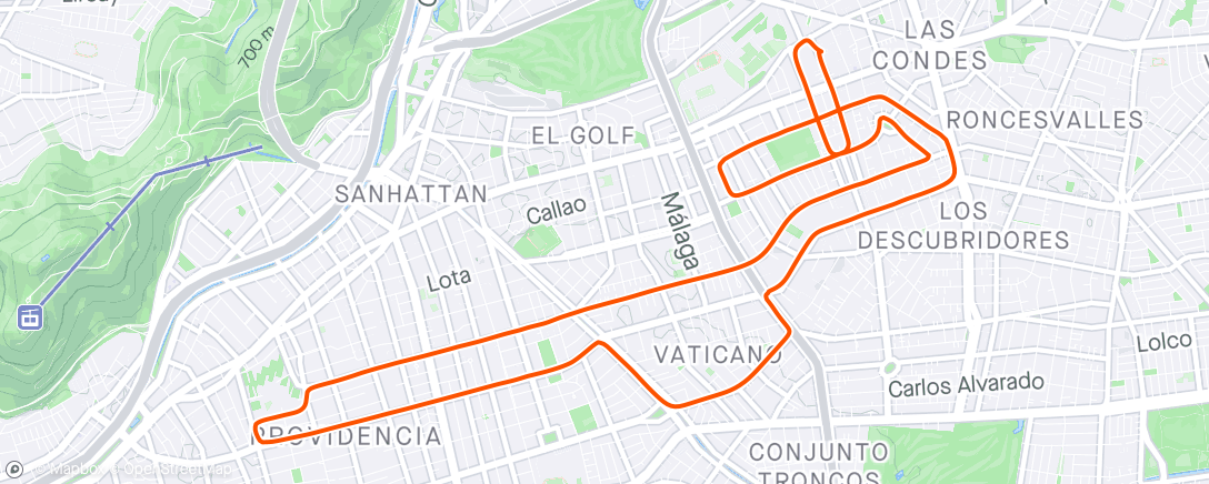 「Las Condes - Cycle - Cyclemeter」活動的地圖